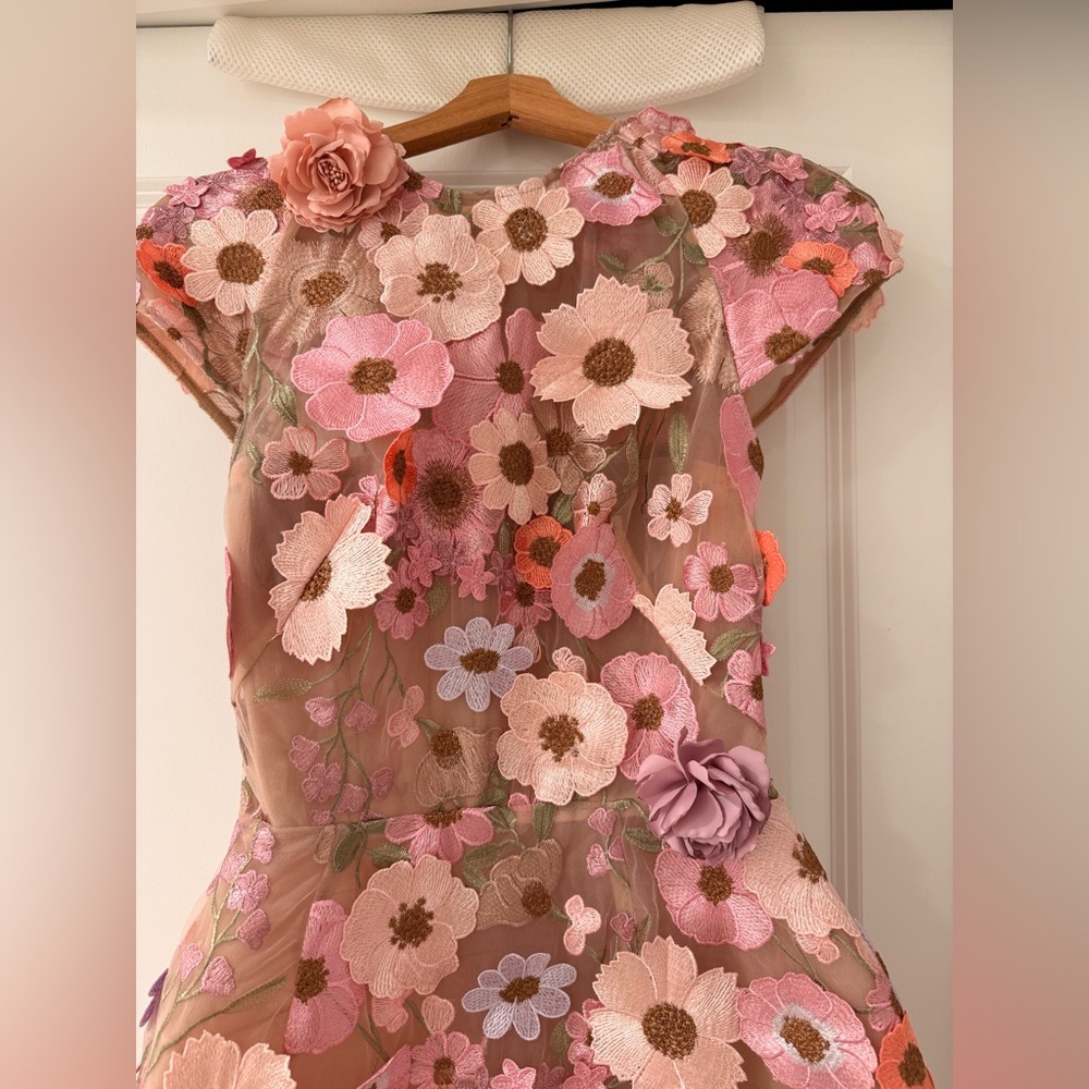 New Bronx and Banco Jasmine Embroidered Floral Applique Mini Dress - Picture 5 of 15